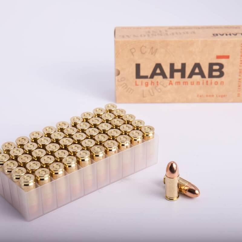 Takho 9x19mm, 124 gr FMJ, Brass case 50 rounds