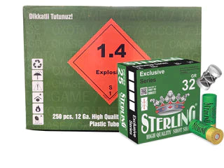Sterling Exclusive Series 12 gauge #8 2 3/4 INCH 1 1/8 OZ (32g), Case Qty 250
