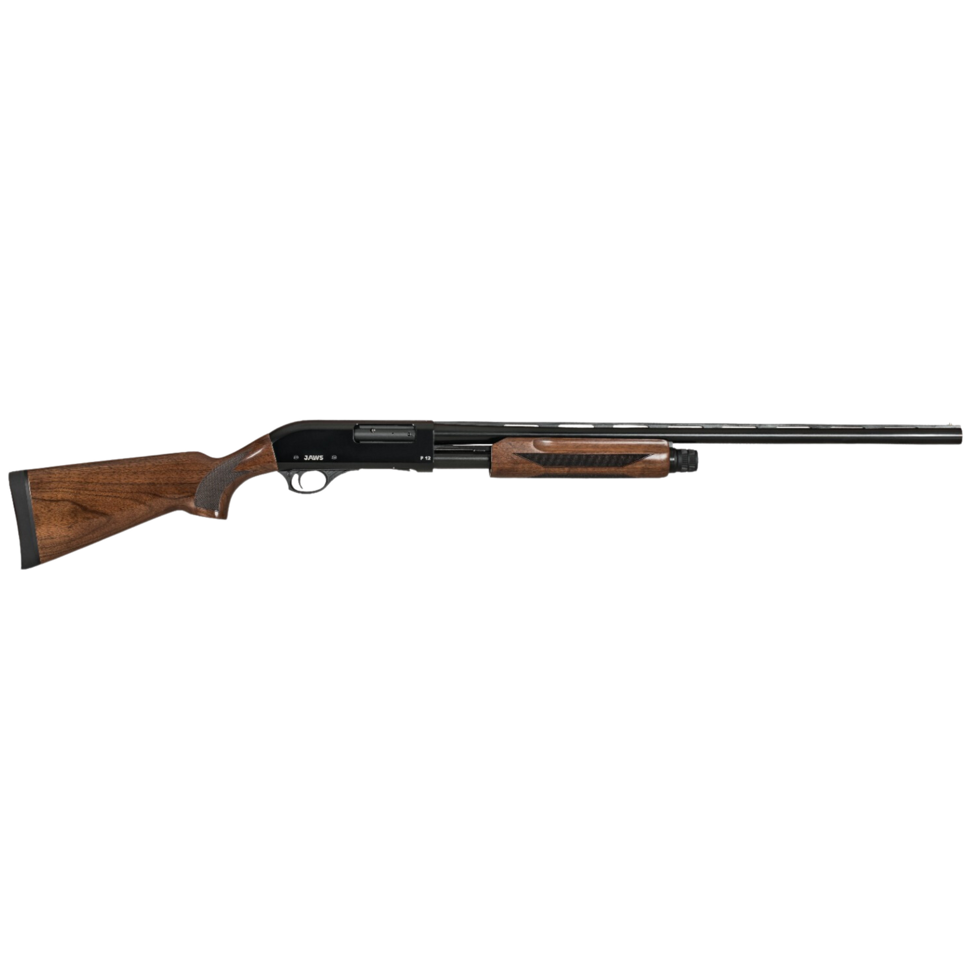Saricam PA-12, Pump Action, Walnut, 28 in barrel 48 in overall.
